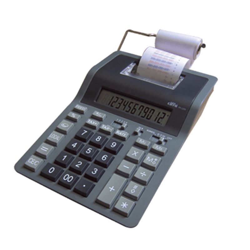 Calculadora Impresora Cifra Pr 1200 220 V 6 V 12 Digitos Color Gris