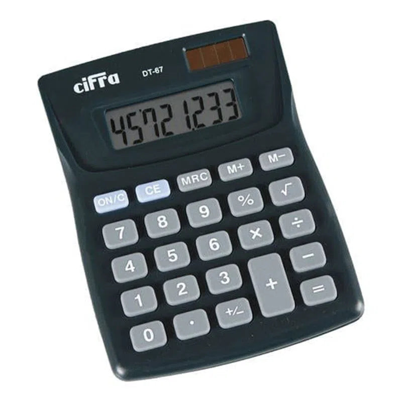 Calculadora Básica Escritorio Cifra Dt-67 Negro 8 Digitos