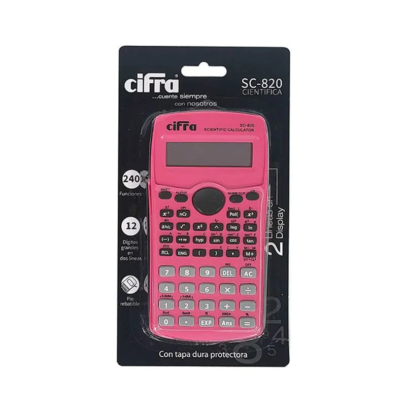 Calculadora Cientifica Cifra Sc-820 Rosa 240 Funciones 10dig