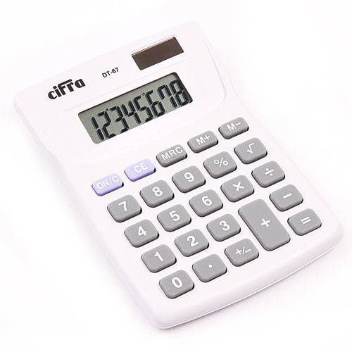 Calculadora Básica Escritorio Cifra Dt-67 Blanca 8 Digitos