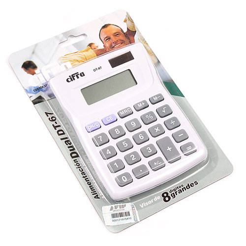 Calculadora Básica Escritorio Cifra Dt-67 Blanca 8 Digitos