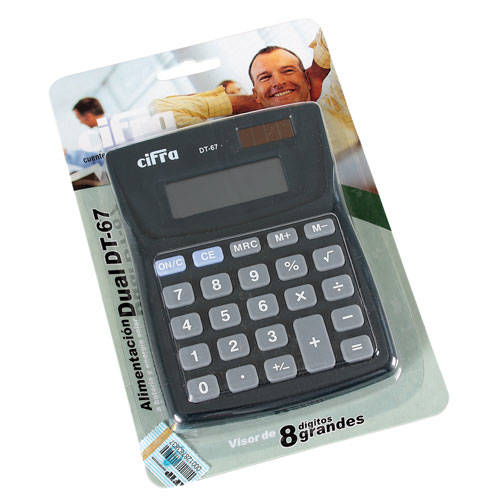 Calculadora Básica Escritorio Cifra Dt-67 Negro 8 Digitos