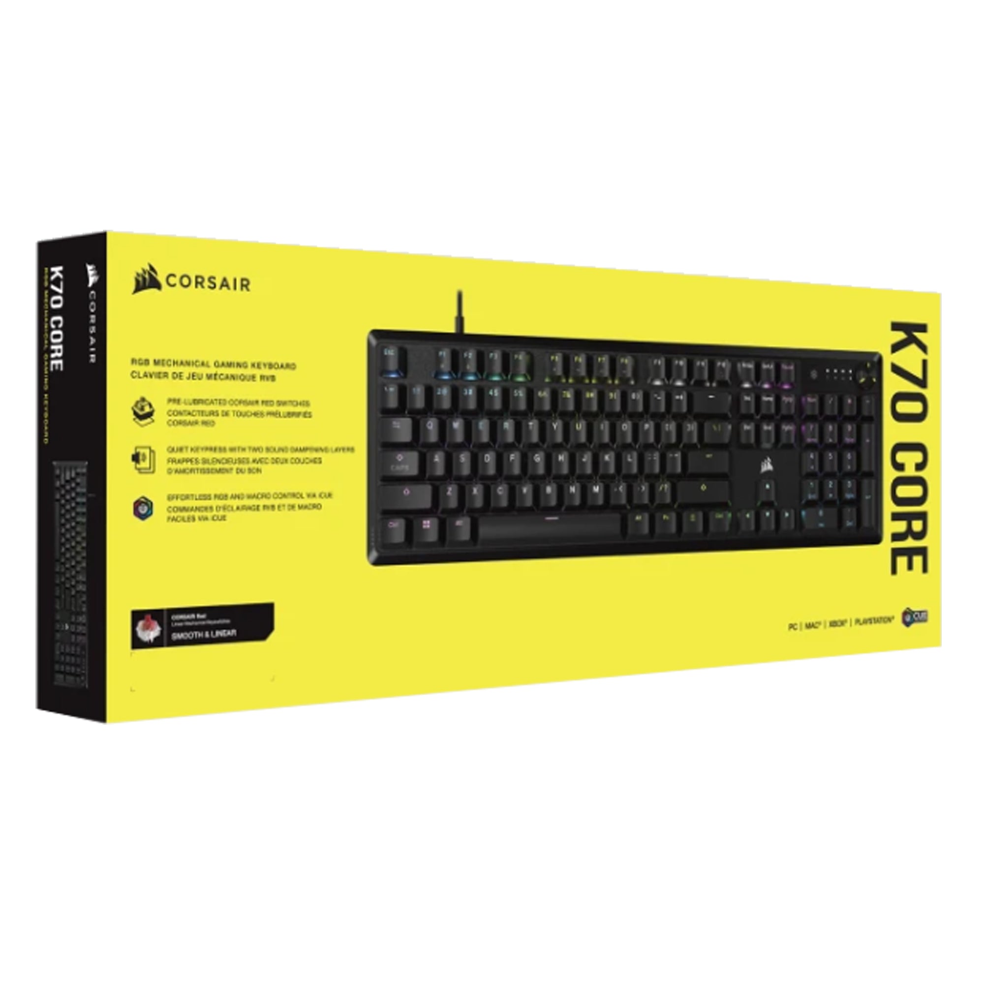 Teclado Corsair K70 RGB CORE Mecanico Red Black