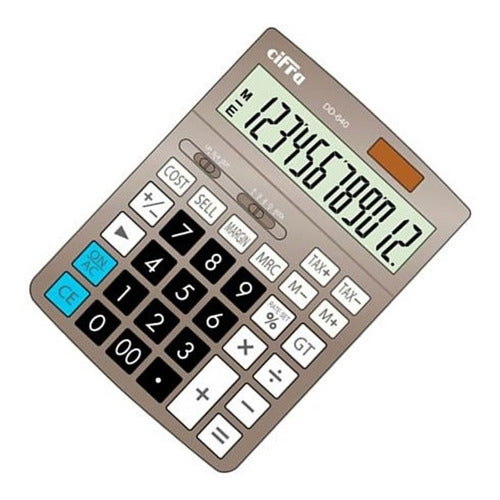 Calculadora De Escritorio Cifra Dt 660 Cálculo Impuesto Gris