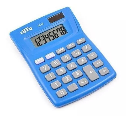 Calculadora Básica Escritorio Cifra Dt-67 Azul 8 Digitos