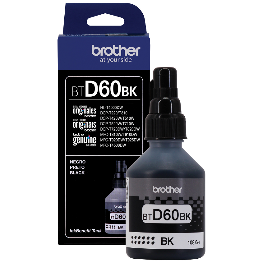 Cartucho De Tinta Original Brother Bt-d60 Bk Negra 6500 Paginas