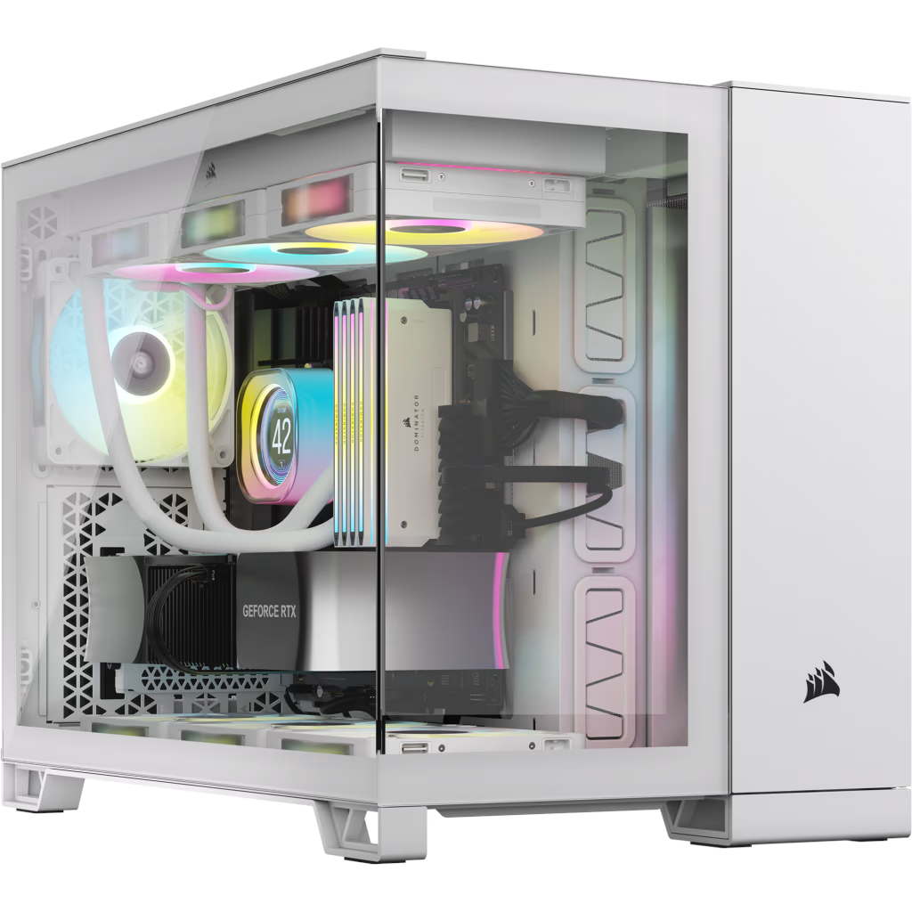 Gabinete Gamer Corsair 2500x Dos Cámaras Semitorre Blanco