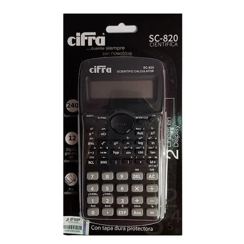 Calculadora Cientifca Cifra Sc-820 Negra Escolar Profesional