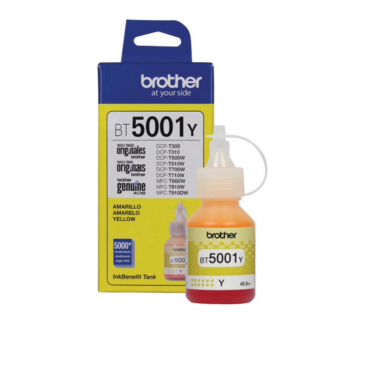 Cartucho de tinta Brother bt5001 Yellow para Brother T300/T310/T420W/T500W/T510W/T710W